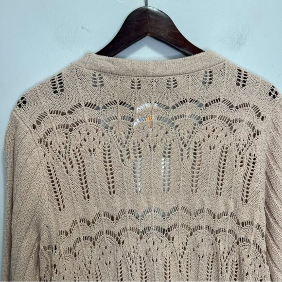 Torrid Tan Neutral Cream Pointelle Cardigan V-Neck Sweater 2X NWT Brand New - Picture 9 of 14